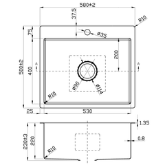 Coral Single Bowl Laundry Sink 580mm
