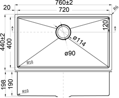 Arden Single Bowl Sink 720mm