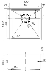 Arden Single Bowl Sink 400mm
