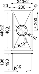 Arden Single Bowl Sink 200mm