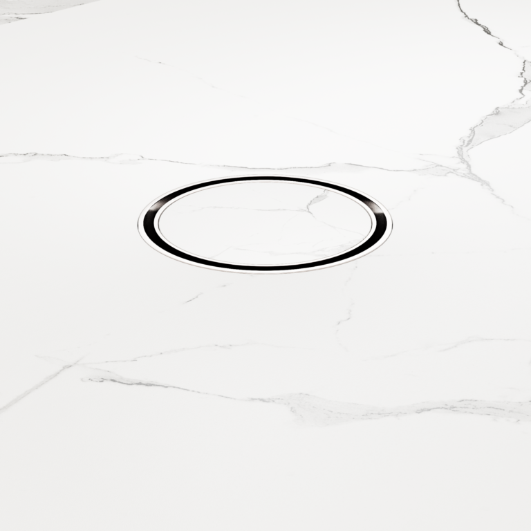 Nero 100mm Round Tile Insert Floor Waste 50mm Outlet Chrome