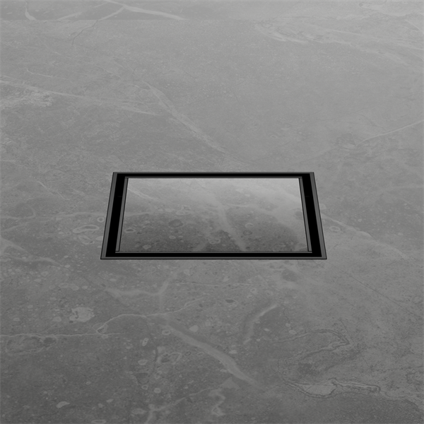 Nero 100mm Square Tile Insert Floor Waste 50mm Outlet Matte Black