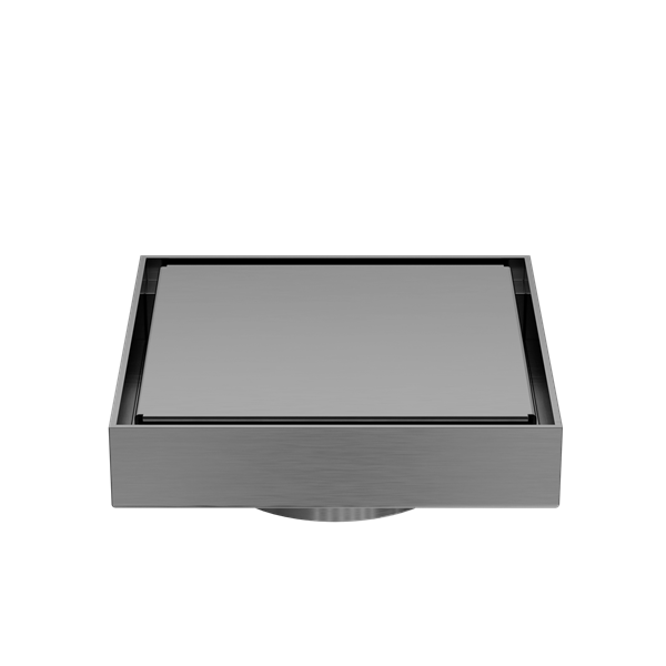 Tile Insert Socket Nero 130mm Square Tile Insert Floor Waste 80mm Outlet Gun Metal