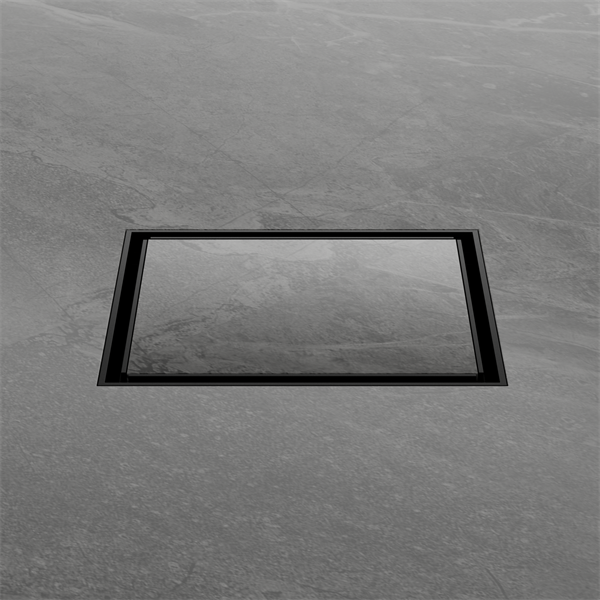 Nero 130mm Square Tile Insert Floor Waste 80mm Outlet Matte Black