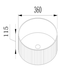 Aurea Geneva Fluted Round Premium Ceramic Above Counter Basin Matte White