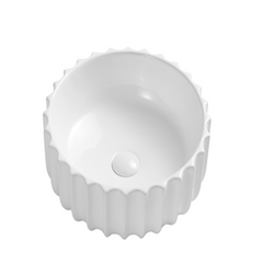 Aurea Oslo Fluted Round Ceramic Above-Counter Basin