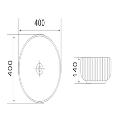 Aurea Geneva Fluted Bowl Premium Ceramic Above Counter Basin Gloss White