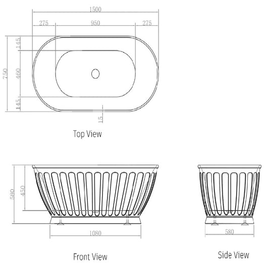 Otti Kensington Bath 1500 Matt White