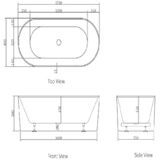 Otti Noosa Bath 1700 Matt White