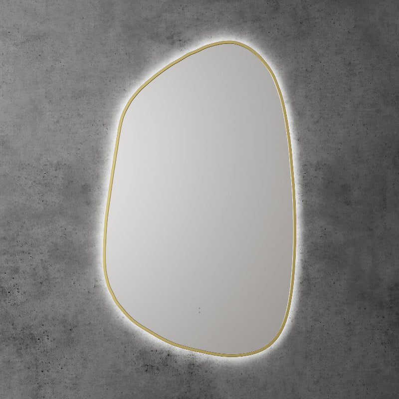 Sorrento LED Mirror with Brushed Gold Frame
