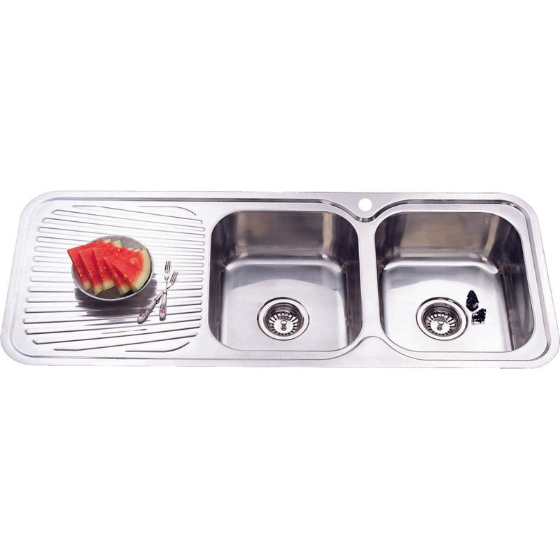 Coral Double Bowl Single Drainer Sink LHB/RHB 1180mm