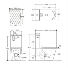Vero Full Rimless Wall Faced Toilet Suite Matte White