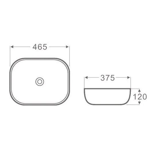 Otti Artis 98 Oval Gloss White Basin 465X375X120mm