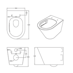 Altiro Inwall Wall Hung Toilet Suite Matte Black