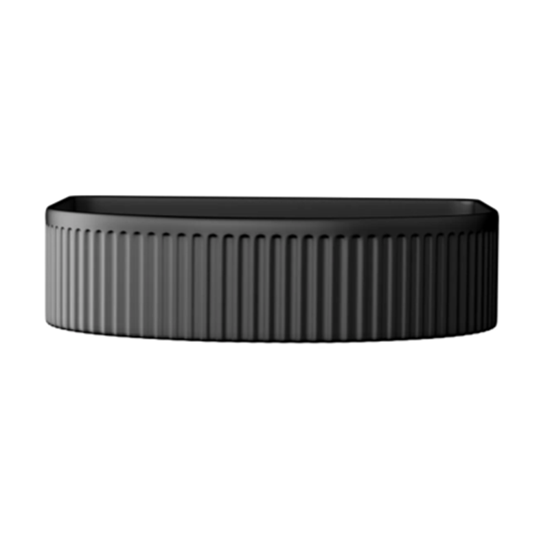Archie Above Counter Basin Fluted Matte Black 415X365X100
