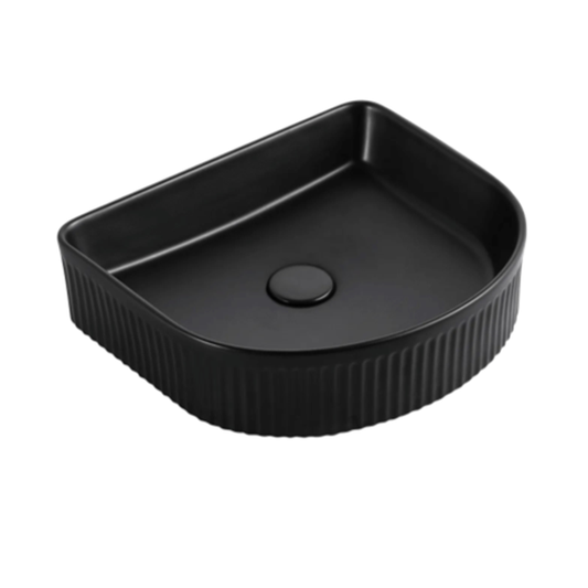 Counter Basin Fluted Matte Black