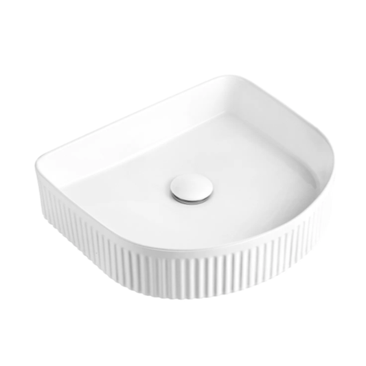 Counter Basin Fluted White