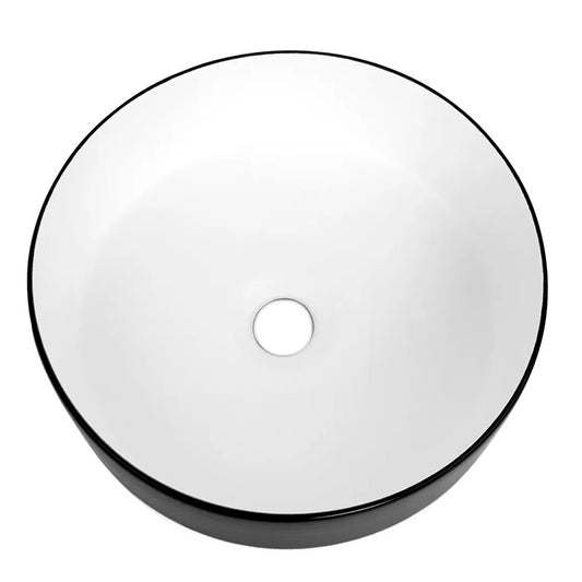 Artis 88 Radius Round Matte Black & Gloss White Basin 355x355x120mm