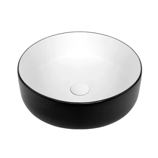  Radius Round Matte Black & Gloss White Basin