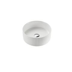 Aurea Geneva Fluted Round Premium Ceramic Above Counter Basin Matte White