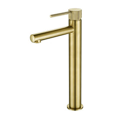 Essence High Rise Basin Mixer With Knurled Handle – Brushed Bronze