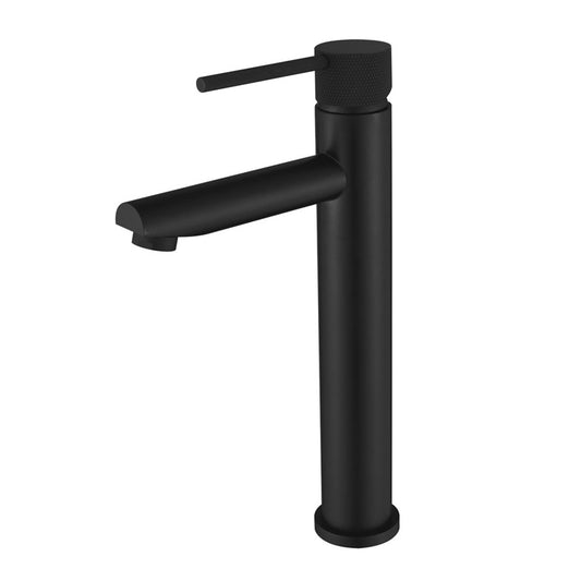 Essence High Rise Basin Mixer With Knurled Handle – Matte Black