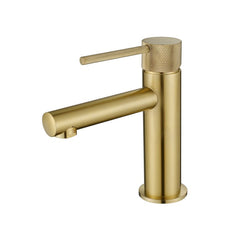 Essence Basin Mixer With Knurled Handle – Brushed Bronze