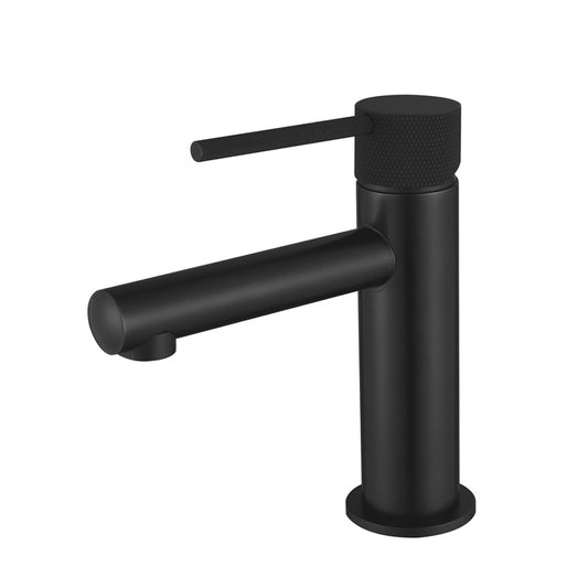 Essence Basin Mixer With Knurled Handle – Matte Black