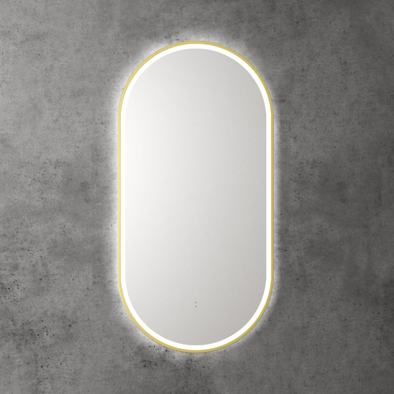 Monaco LED Mirror with Brushed Gold Frame