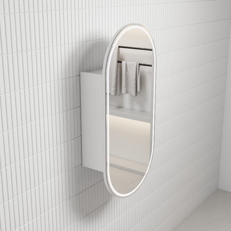 Monaco LED Matte White Shaving Cabinet Frameless