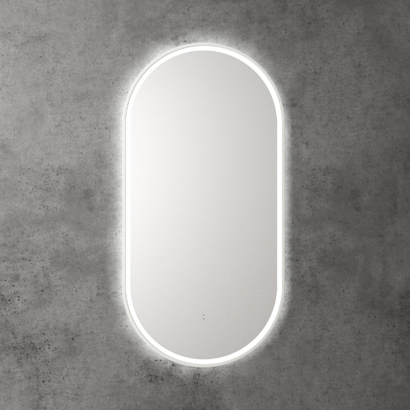 Monaco LED Mirror with Matte White Frame
