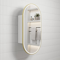 Monaco LED Matte White Shaving Cabinet Frameless