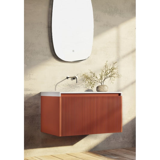 Belbagno Rimini Wall Hung Vanity Potters Clay 800mm