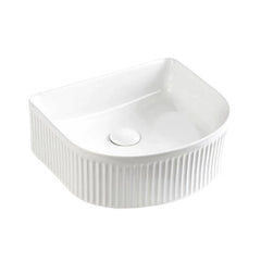 Aurea Athena Fluted Arch Premium Ceramic Above-Counter Basin Matte White