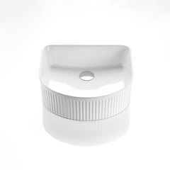 Aurea Geneva Fluted Arch Premium Ceramic Above Counter Basin Gloss White