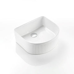 Aurea Geneva Fluted Arch Premium Ceramic Above Counter Basin Gloss White