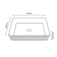 Aurea Athena Fluted Oval Premium Ceramic Above Counter Basin Gloss White