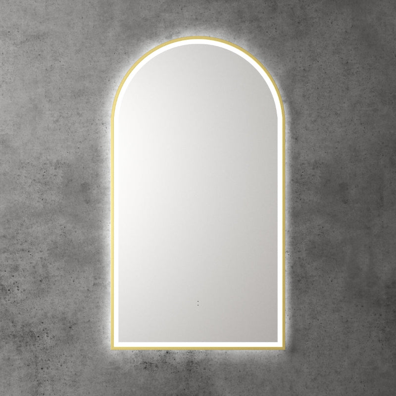 Florence LED Mirror with Brushed Gold Frame