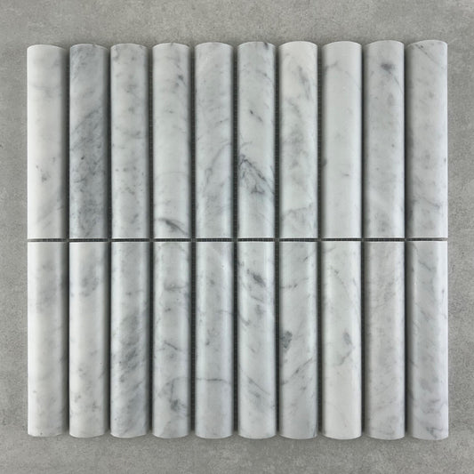 Carrara Marble Convex Honed Mosaic