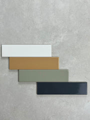 Demi Terracotta White Flat Subway Tile 50x200