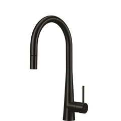 Oliveri Essente 316 Stainless Steel Goose Neck Pull Out Mixer Brushed Black