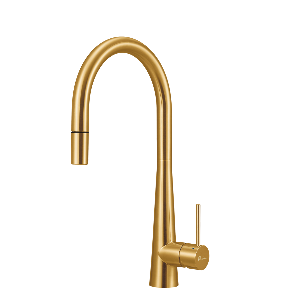 Oliveri Essente 316 Stainless Steel Goose Neck Pull Out Mixer Brushed Gold