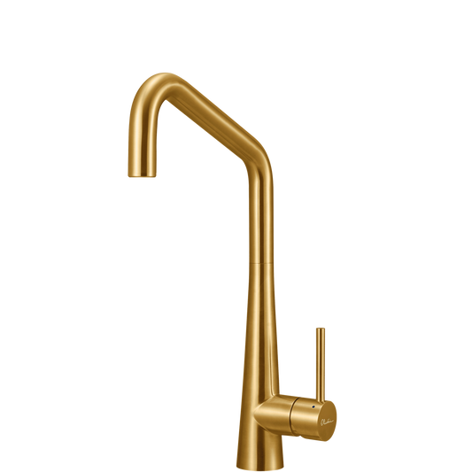 Oliveri Essente 316 Stainless Steel Square Goose Neck Mixer Brushed Gold