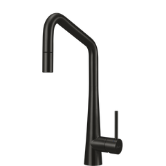 Oliveri Essente 316 Stainless Steel Square Goose Neck Pull Out Mixer Brushed Black