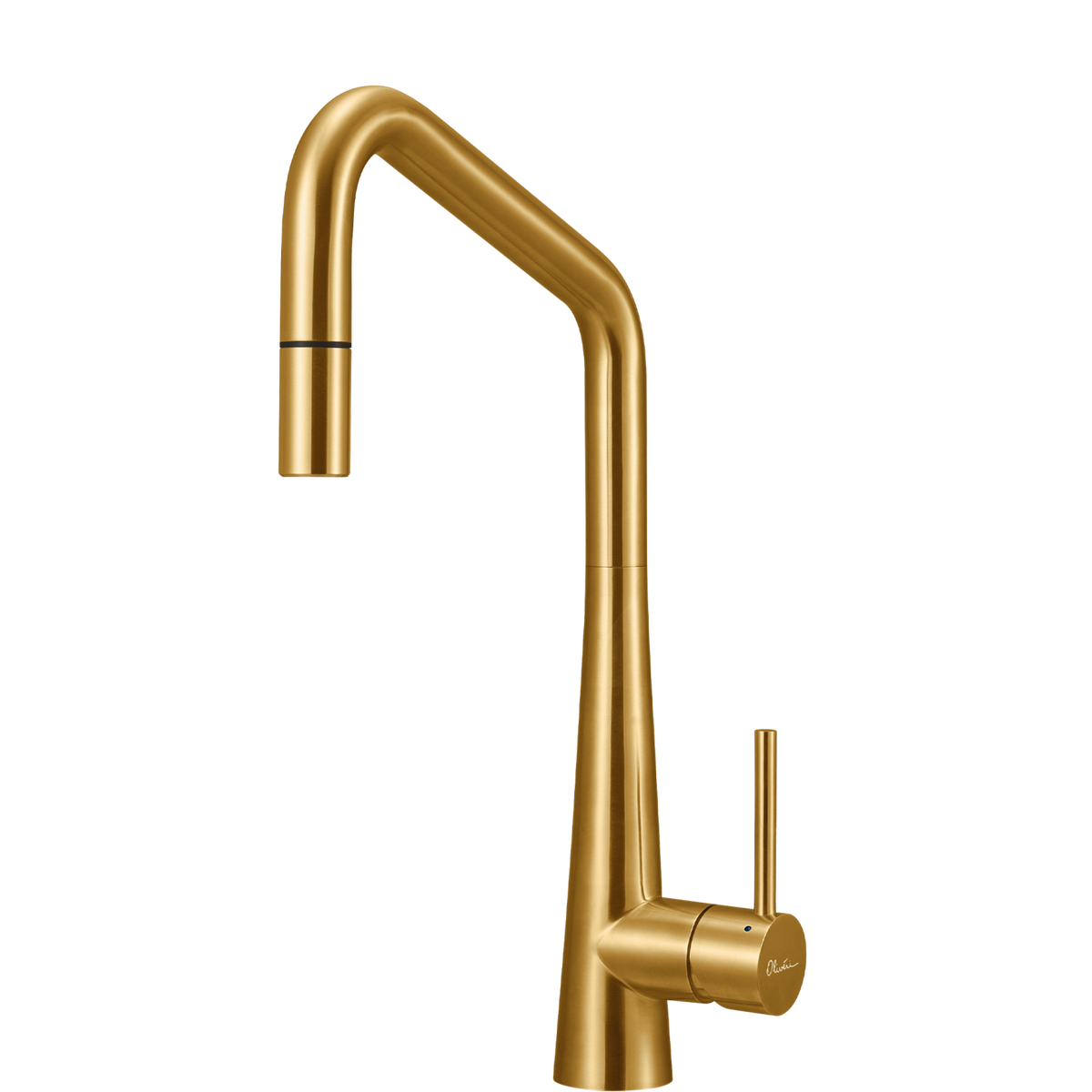 Oliveri Essente 316 Stainless Steel Square Goose Neck Pull Out Mixer Brushed Gold