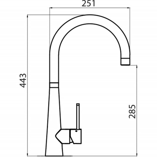 Oliveri Essente Goose Neck Mixer Stainless Steel