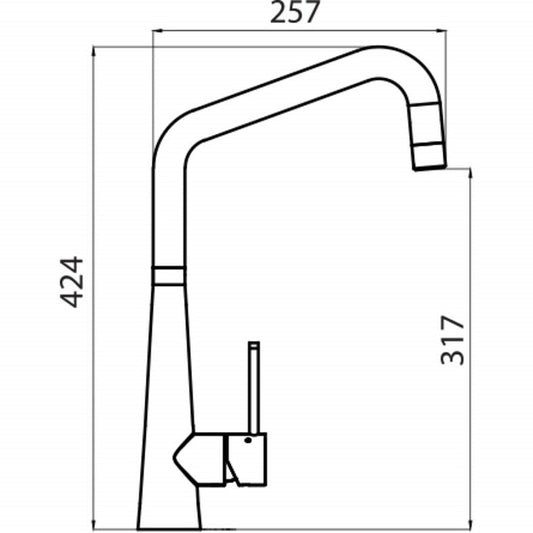 Oliveri Essente Square Goose Neck Mixer Stainless Steel