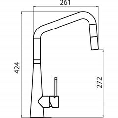 Oliveri Essente Square Goose Neck Pull Out Mixer Stainless Steel