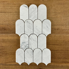 Feather Carrara Honed Mosaic