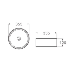 Otti Golf Ball White Basin 355x355x120mm